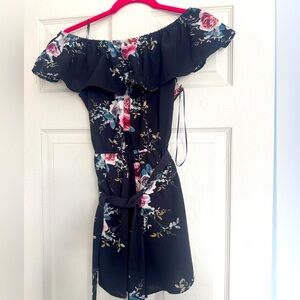 Floral off the shoulder romper